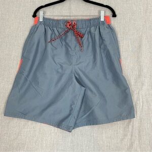 Nike Swim Trunks Shorts Mens Large Mesh Insert Elastic Waist Gray